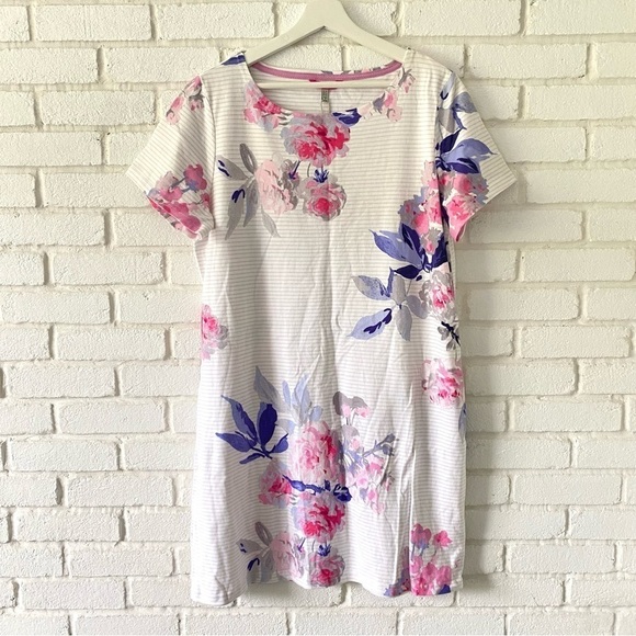Joules Dresses & Skirts - NEW Joules Riviera Print Shirt Dress Pink White Floral Print Short Sleeve 14